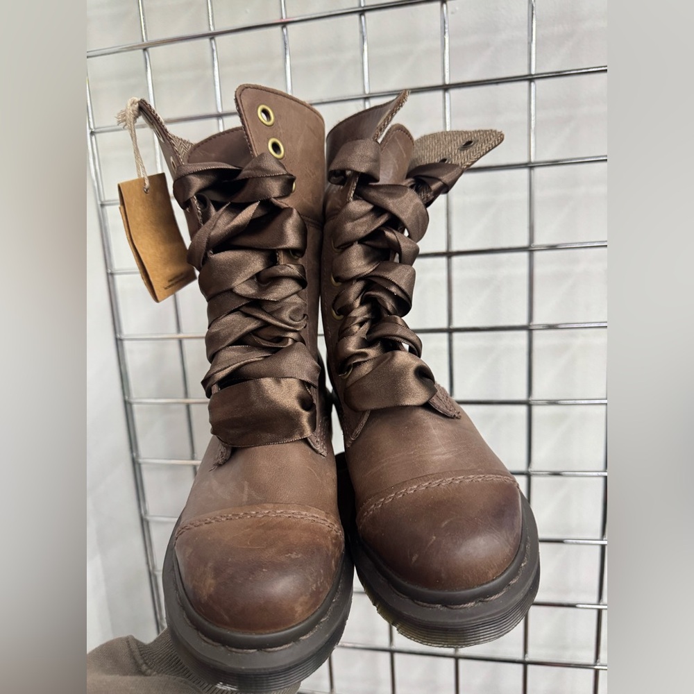 Doc Martens Dark Brown Womens Combat Boots Aimilita AW004 US6 EU 37 - Picture 9 of 13
